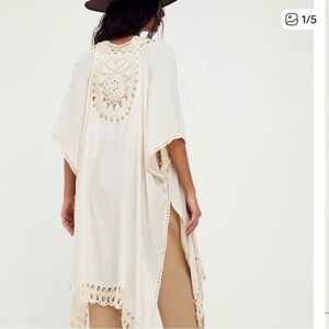 Free People Sundial Kimono Women’s One Size Beach Crocheted Lightweight